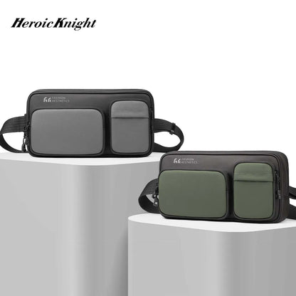 Heroic Knight Light-weight Crossbody Sling Bags Fashion Multifunctional Color-Contrast Messenger Bag Men Waterproof Outdoor Bag