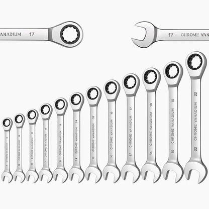 Metric Ratcheting Chrome Vanadium Steel 12-Point Spanner Sets