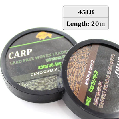 Carp Fishing Line Uncoated Braid for Hair Rig 45LB 20m Camouflage Green