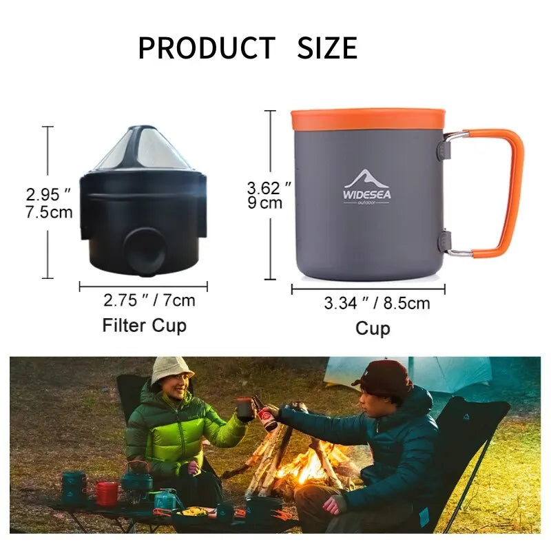 Widesea Camping Coffee Cookware Set. Tea-Coffee Filter Cup.