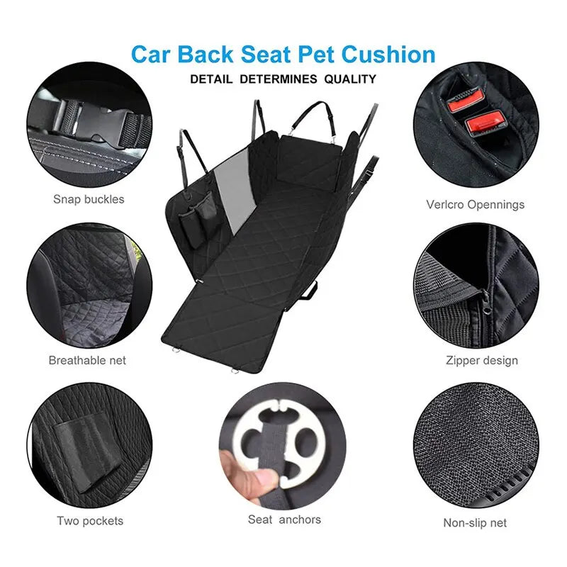 Dog Car Seat Cover 143×153CM Double Zipper, Waterproof, Dirt Resistant, Washable