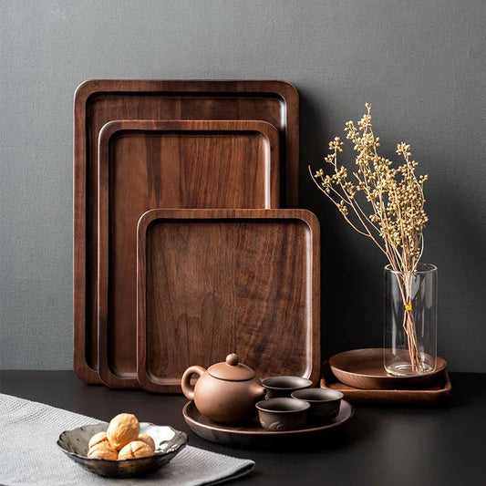 Tea Tray Rectangular Afternoon Tea Coffee Tray Simple Acacia Wood