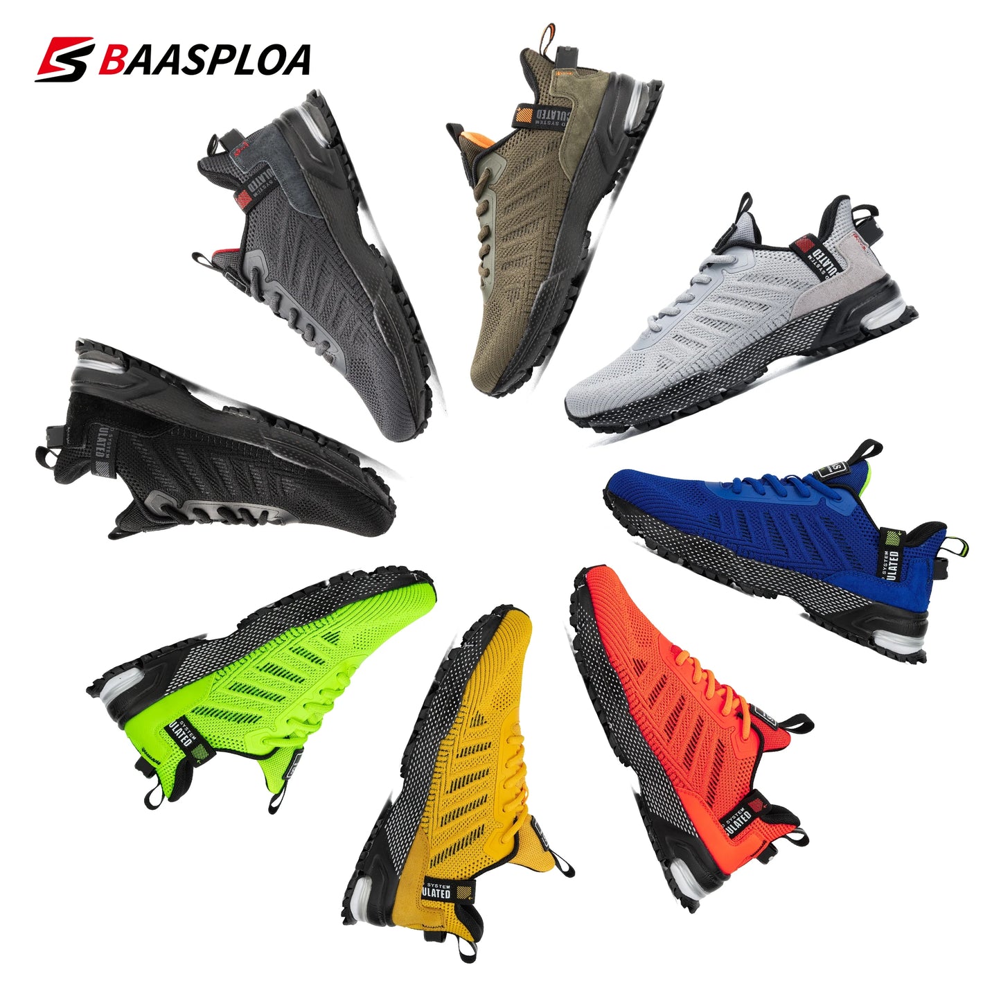 Men's Running Shoes Baasploa. Breathable Mesh.