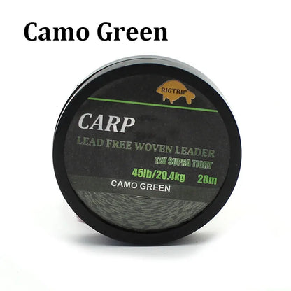 20m Camouflage Green Carp Fishing Line Uncoated Braid for Hair Rig 45LB