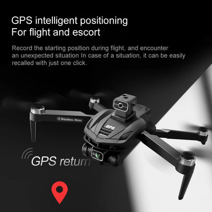 V168 Drone Pro Three Camera 8K Wide Angle GPS Four-way Obstacle Avoidance