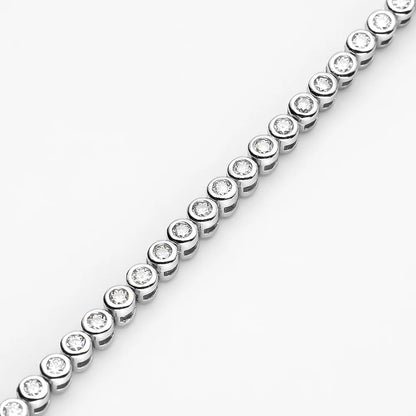 925 Sterling Silver 2mm Moissanite Gems. Tennis Bracelet.