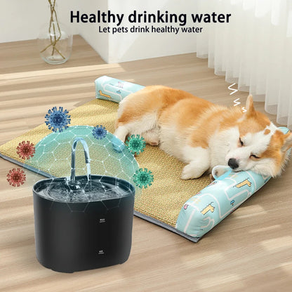 Pet Water Fountain 2.2 Litre. Automatic Filter, Stainless Steel Faucet. Silent Pump.