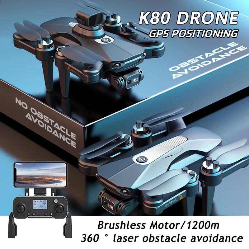 Drone 8K Professional Dual Camera GPS 20 Mins Max Flight Time. Drone K80 Pro Max*