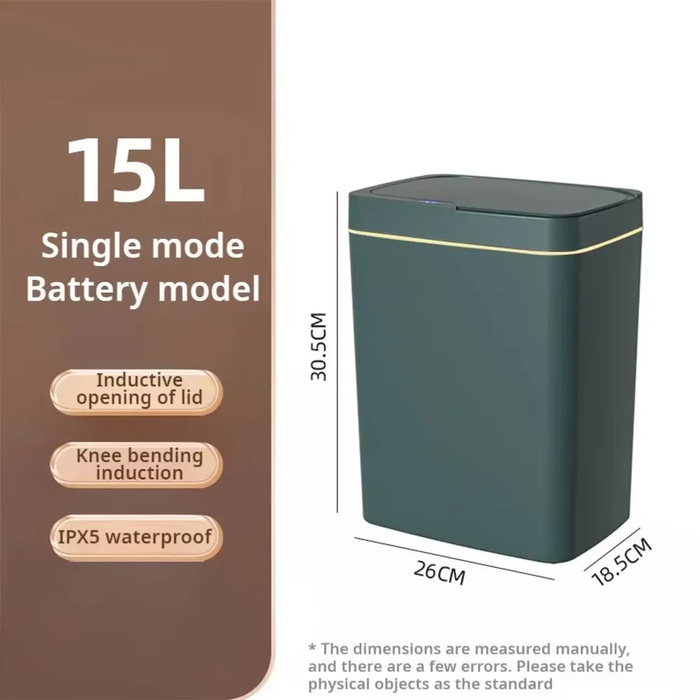 Bin. Non-contact narrow smart sensor trash can smart home 15L