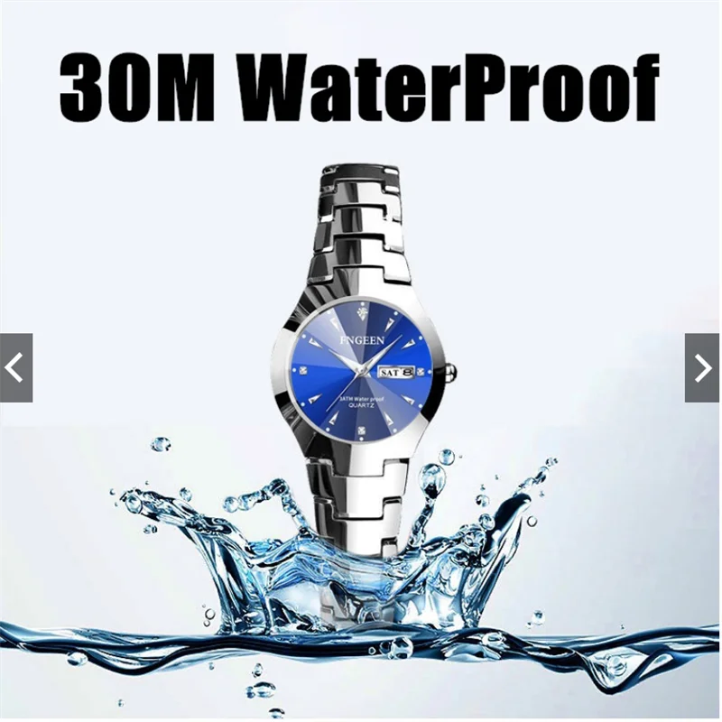 Couples Watch Men's Quartz watch Luxury Ladies Stainless Waterproof