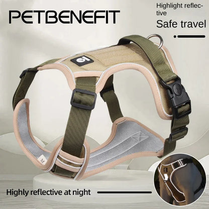 Dog Harness Adjustable Reflective Safety Walking Chest Vest.