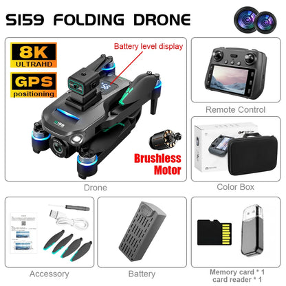 S159 Drone Pro 8k Camera Four-Axis Screen Remote Control 5G WIFI GPS FPV