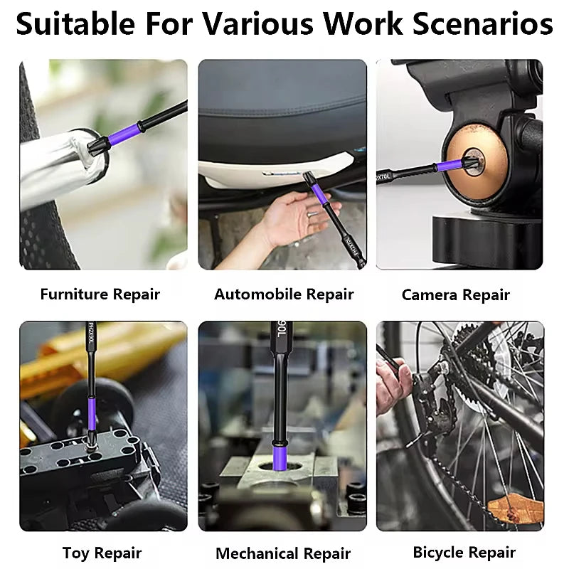 Magnetic Impact Long Screwdriver Bit Set Cross Impact Driver Bits for Power Drilling