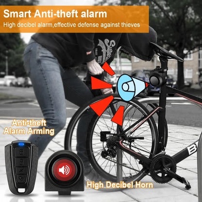 Bicycle Vibration Alarm USB Charging Motorcycle Bike Wireless Alarm System