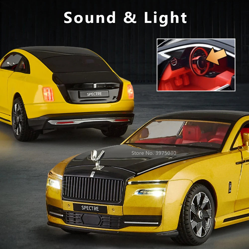 1/24 Alloy Diecast Car Model Rolls Royce Spectre  Pull Back Sound+ Light