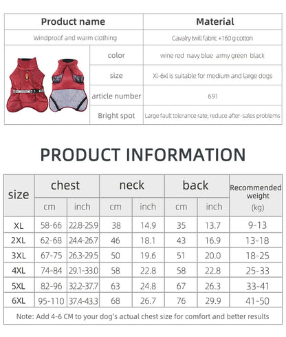 Dog Coat Waterproof for Medium Large Dogs. MEASURE YOUR DOG