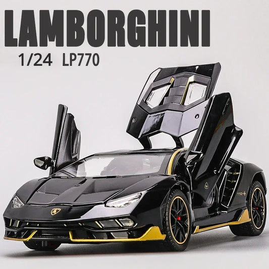 Diecast 1:24 Scale Lamborghini LP770 LP780 Super Car with Sound + Lights