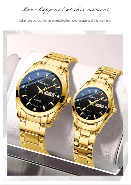 Quartz Watch for Women + Men Fashion Waterproof Stainless Steel