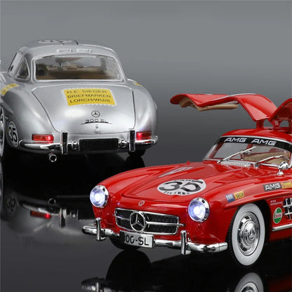 1:24 Benz 300SL Track Version Diecast Car Sound and Lights