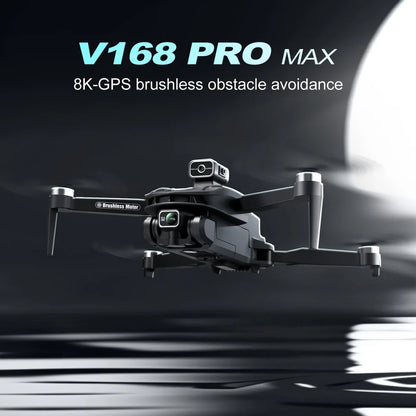 V168 Drone Pro Three Camera 8K Wide Angle GPS Four-way Obstacle Avoidance