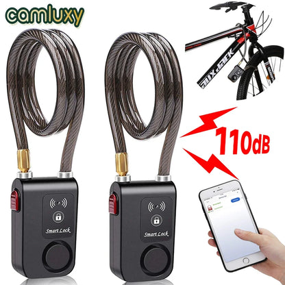 Bike Lock Alarm 110dB Security Smart Alarm Lock System Anti-Theft Vibration.