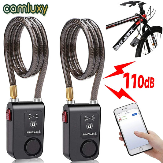 Bike Lock Alarm 110dB Security Smart Alarm Lock System Anti-Theft Vibration.