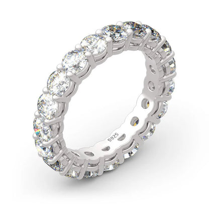 Eternity Ring 925 Sterling Silver Ring D Colour VVS1 Moissanite Gemstones