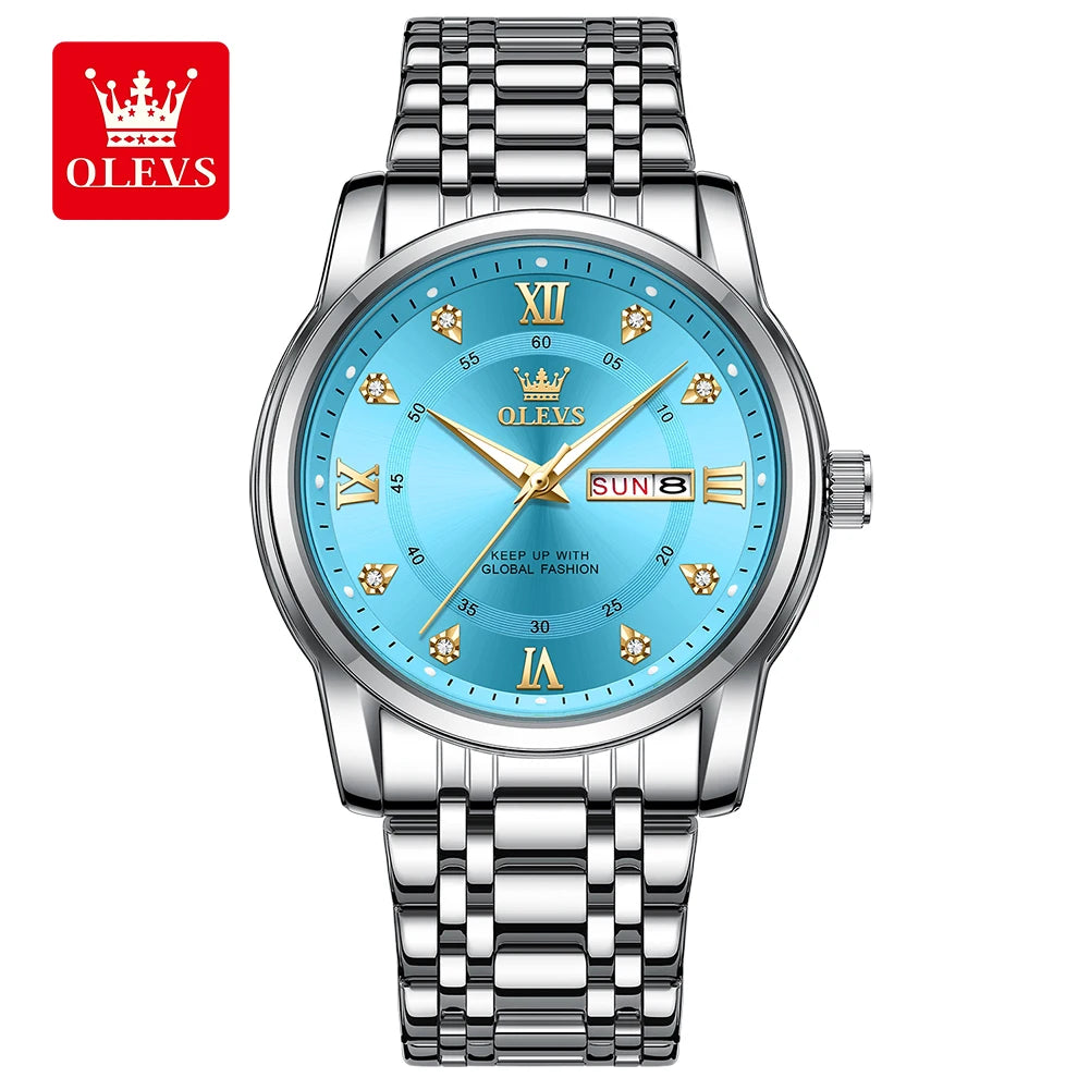 Men's Watch OLEVS Original Stainless Steel Scratch-Resistant Face