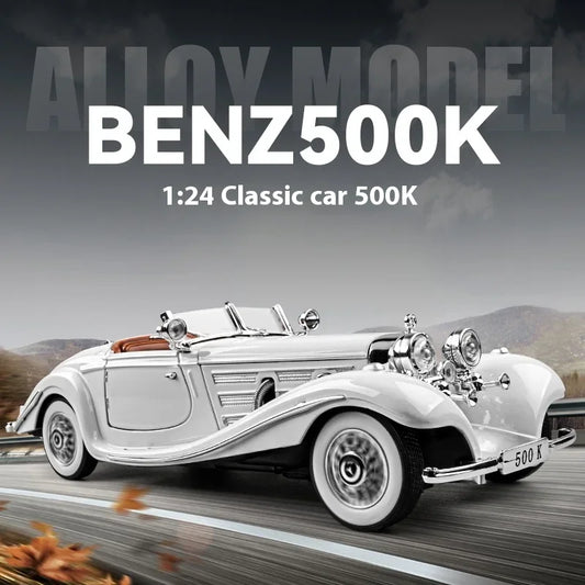 1:24 Mercedes-Benz 500K Classic car Alloy Diecast Model Sound & Light *