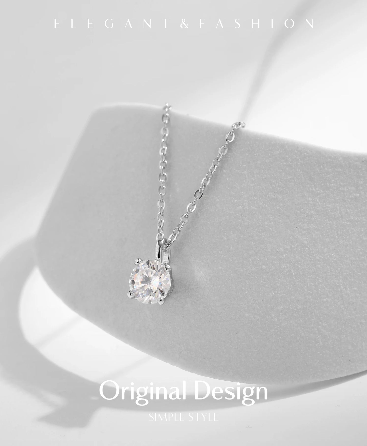 Necklace D Colour VVS1  Pendant 925 Sterling Silver.