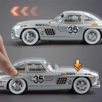 1:24 Benz 300SL Track Version Diecast Car Sound and Lights