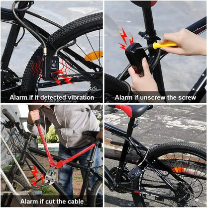 Bike Lock Alarm 110dB Security Smart Alarm Lock System Anti-Theft Vibration.