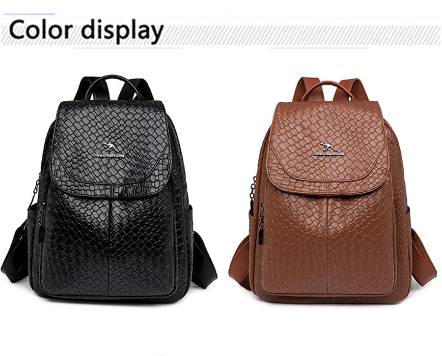 Leather Backpack High Quality Design Rucksack. PU Leather