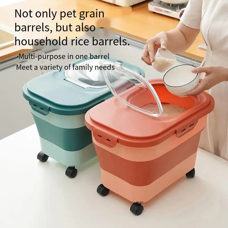 Dog Food Storage Container. Dry Cat Food Box With Lids Airtight.