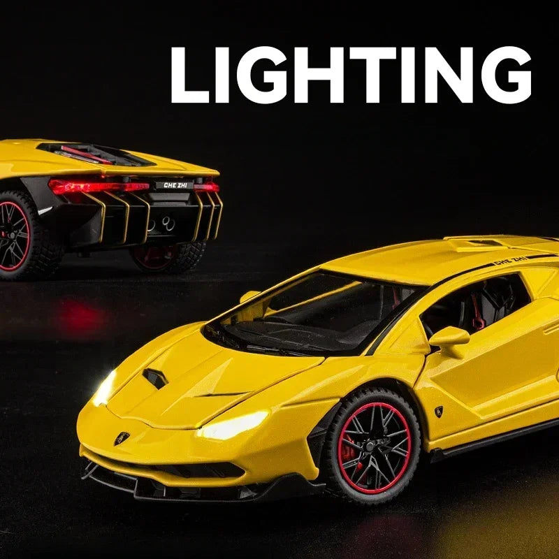 Diecast 1:24 Scale Lamborghini LP770 LP780 Super Car with Sound + Lights