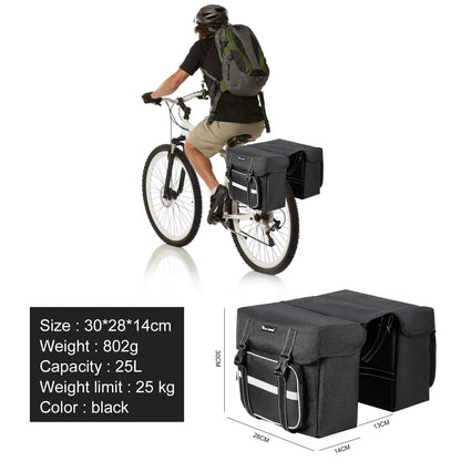 Pannier Bag 25L Large Capacity by WEST BIKING. Luggage Carrier Bags.