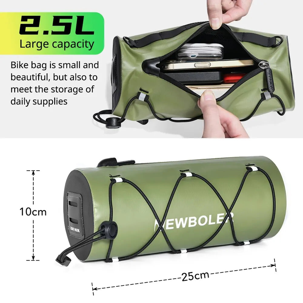 Handle Bar Bag Waterproof Pannier Bag. Multifunction Shoulder Bag By NEWBOLER