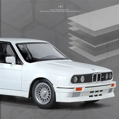 1:24 1988 BMW M3 E30 Sports Car Model Diecast Classic Car. Sound & Lights