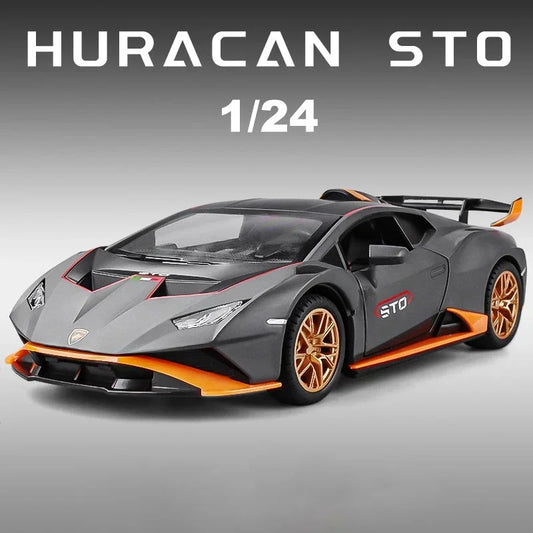 1:24 Lamborghini Huracan STO Alloy Sports Car Model Diecast Sound + Lights