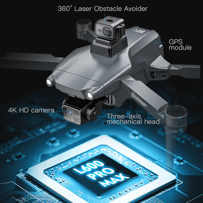 💚 Camera Drone L600 Max Pro Laser Obstacle Avoidance GPS - 25 Min Flight 💚