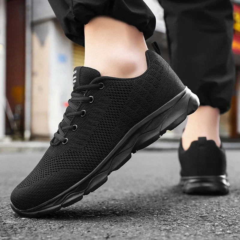 Trainers Black White Breathable Casual Lightweight. Measure Your Feet!