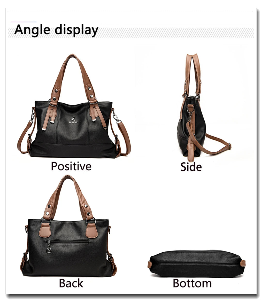 Shoulder Bag Soft Leather Ladies Large Capacity High Quality Handbag