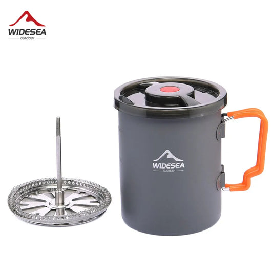 Widesea Camping Coffee Pot with French Press. Outdoor Mug Cookware.