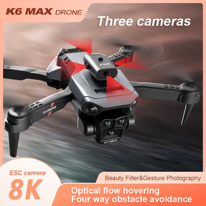 Drone K6 Max Professional 8k Triple Camera GPS - 20 Mins Max Flight*