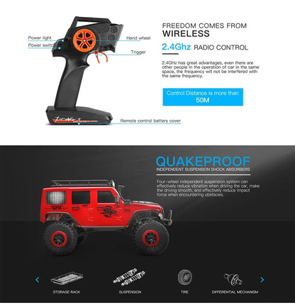 Rock Crawler RC Cars 4WD Electric High Speed Car Off-Road Vehicle