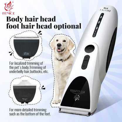 Dog Hair Clipper Trimmer Shaver Set. Electric Low Noise Grooming Rechargeable