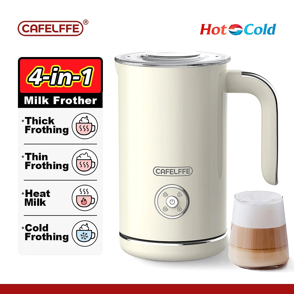 Milk Frother Chocolate Mixer Cafelffe 4 in 1 Electric Cold/Hot Fully Automatic.