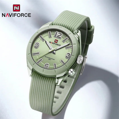 💚 Ladies Quartz Wristwatch NAVIFORCE Silicone Strap Waterproof 💚