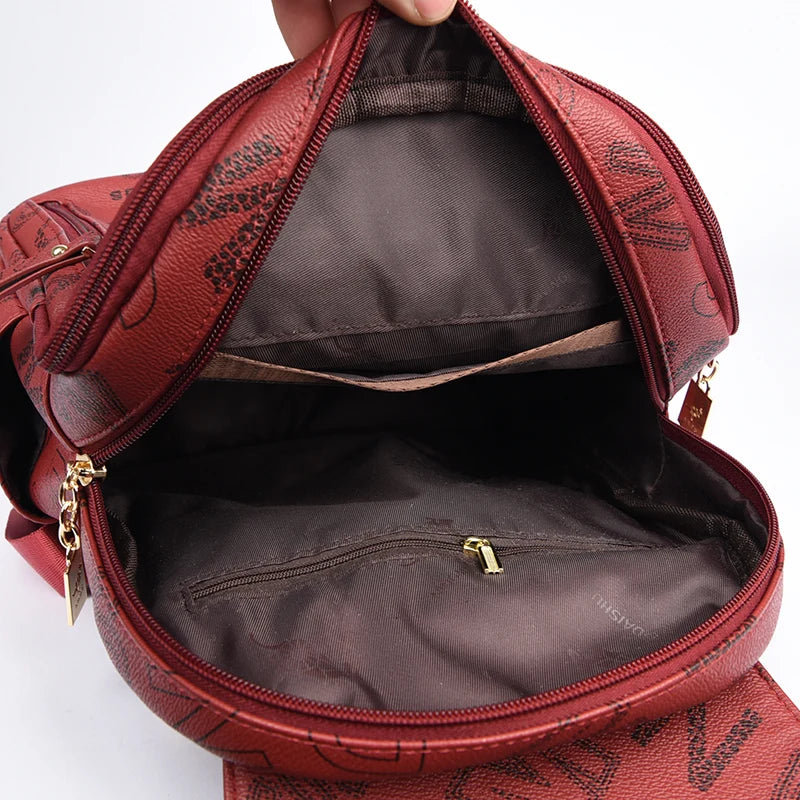 Backpack Soft Leather Shoulder Bag For Women Versatile and Functional.