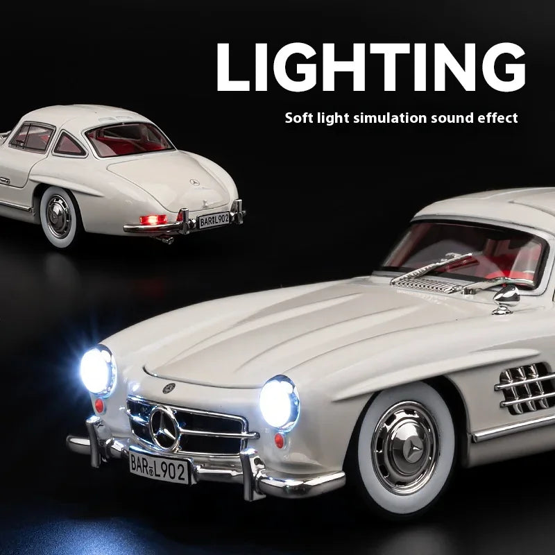 1:24 Mercedes-Benz 300SL Classic Car Diecast Model Sound & Lights